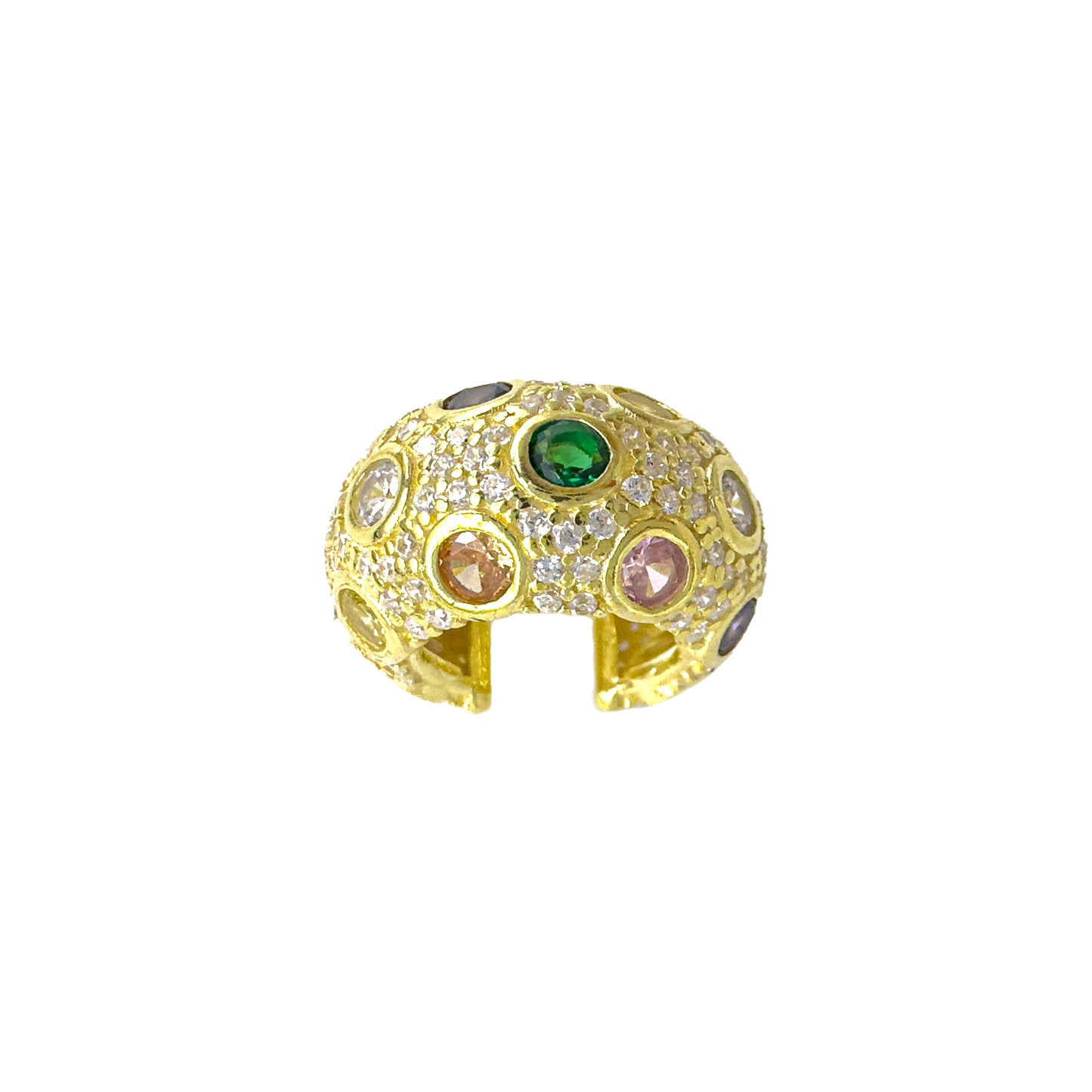Jess Renkli Taşlı Bombeli Cuff