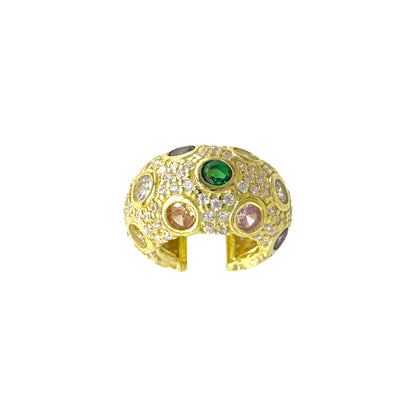 Jess Renkli Taşlı Bombeli Cuff